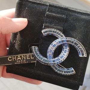 Chanel Blue Ombre Crystal Brooch